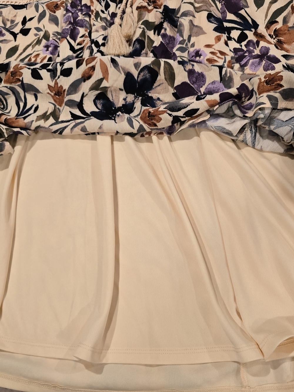 Torrid Size 2X (18-20) Sand Floral Gauze Lace-Up Skater Boho Dress NWOT! - Picture 6 of 11